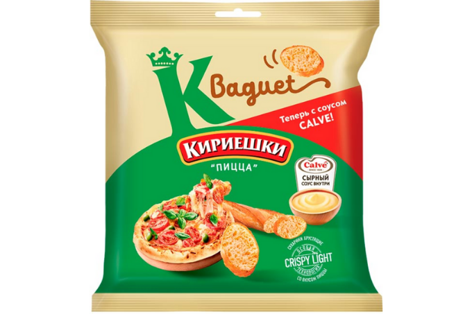 Kirieshki Baguet – Pizza Aromalı Krutonlar, Calve Peynirli Sos ile